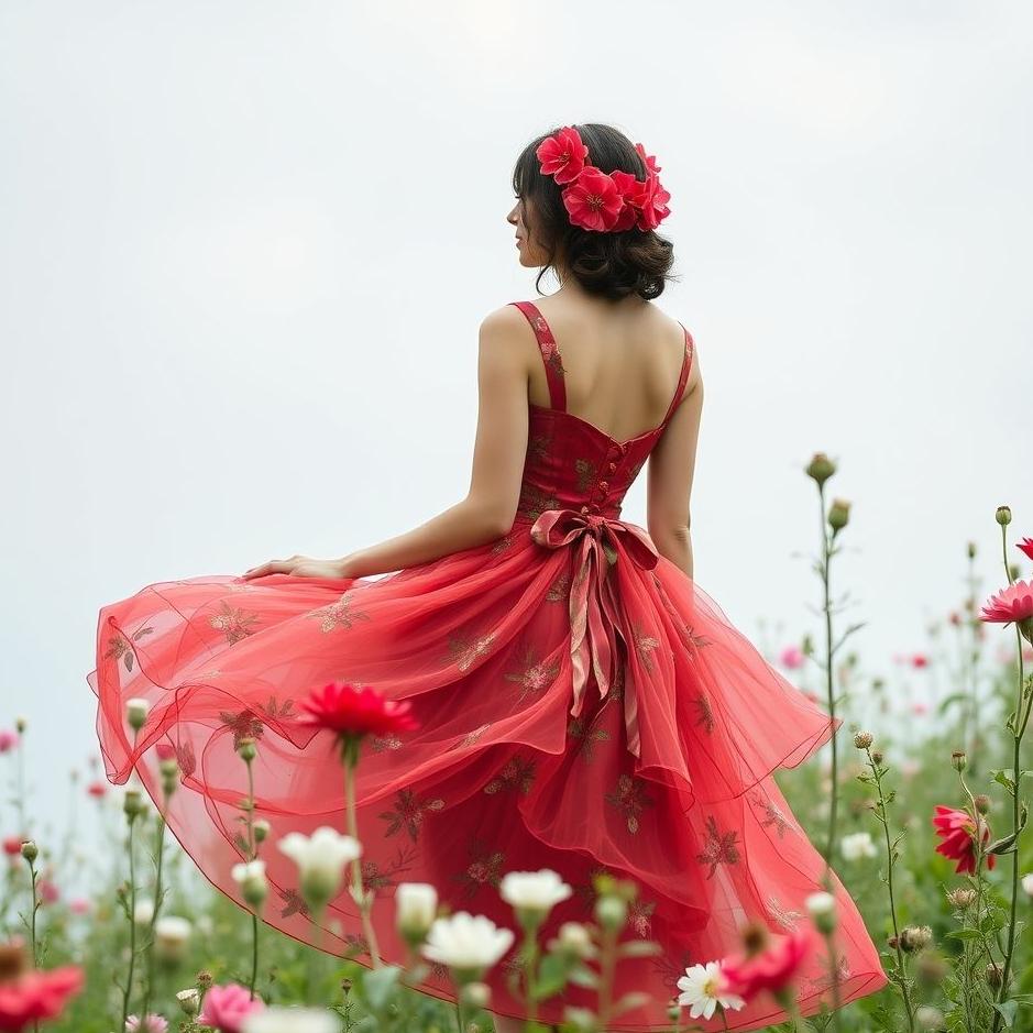 Dream : Wearing a pomegranate flower dress in a dream