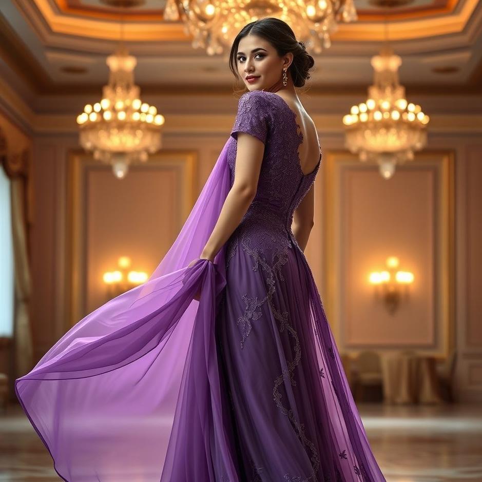 Dream : Wearing a purple evening dress