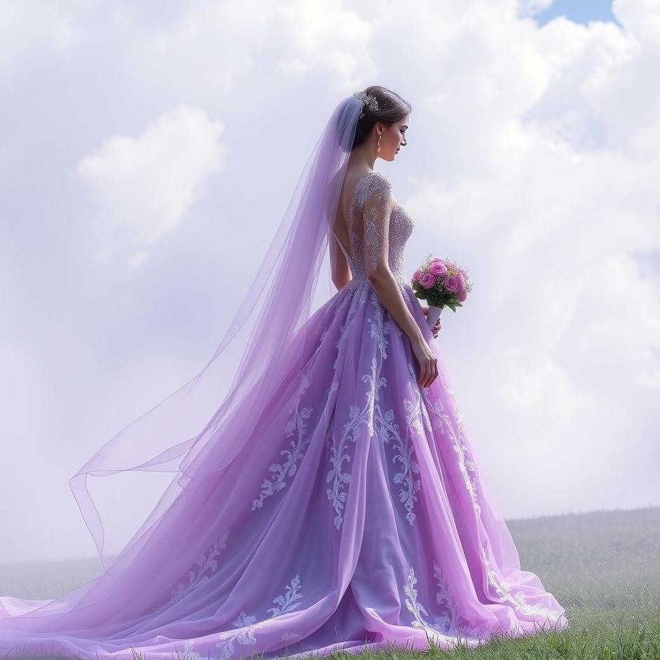 Dream : Wearing a purple wedding dress in a dream