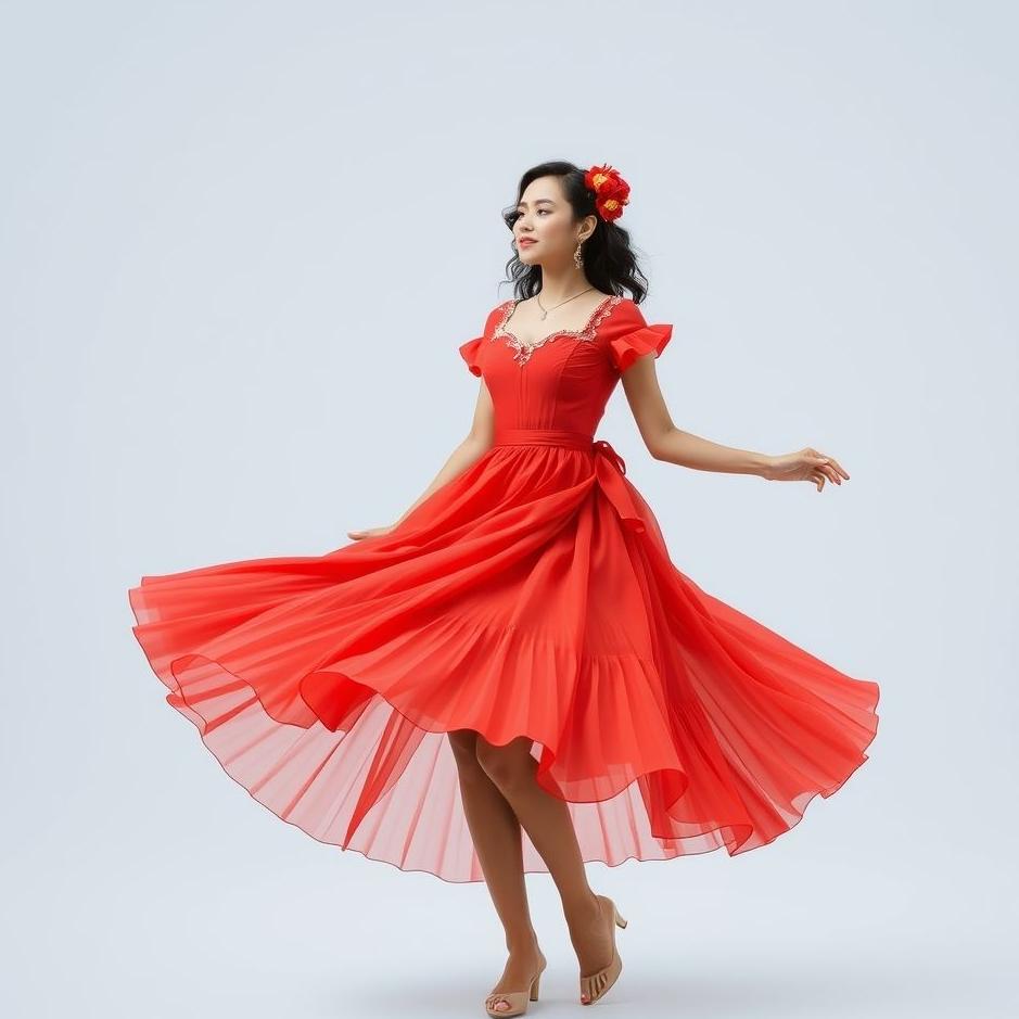 Dream : Wearing a red and white dress