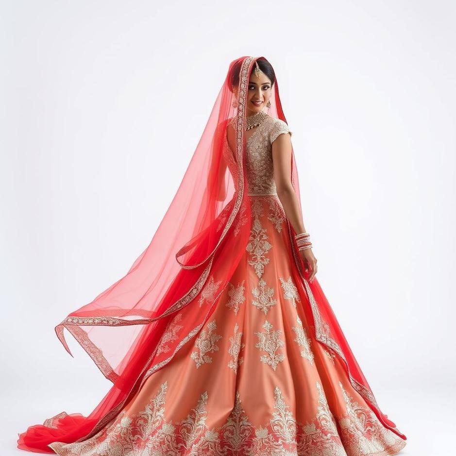 Dream : Wearing a red and white wedding dress