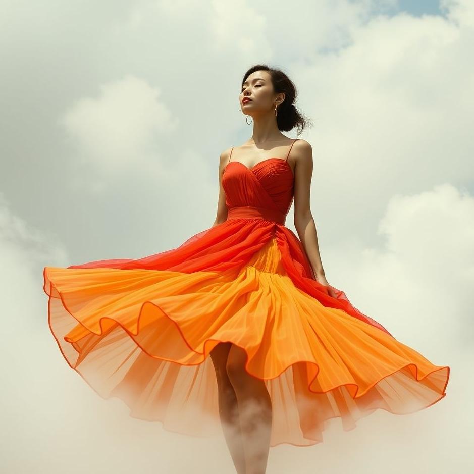 Dream : Wearing a red and yellow dress in a dream