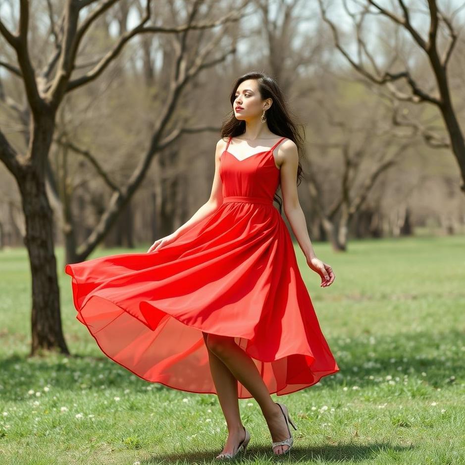 Dream : Wearing a red April dress