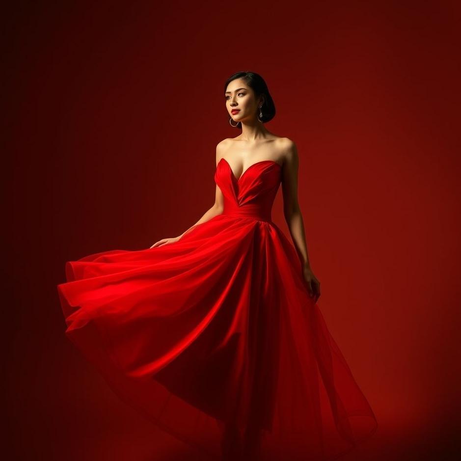 Dream : Wearing a red evening dress
