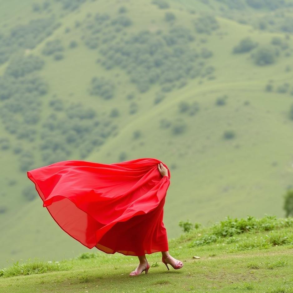 Dream : Wearing a red long skirt