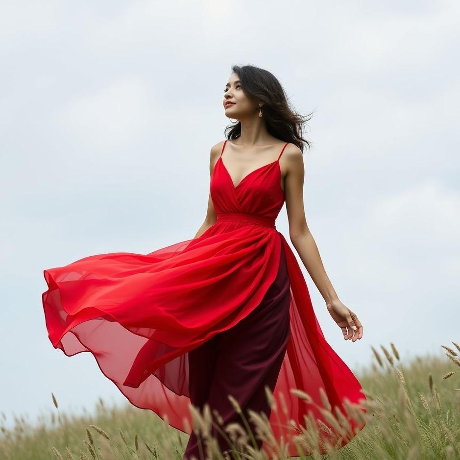 Dream : Wearing a red navy blue dress in a dream