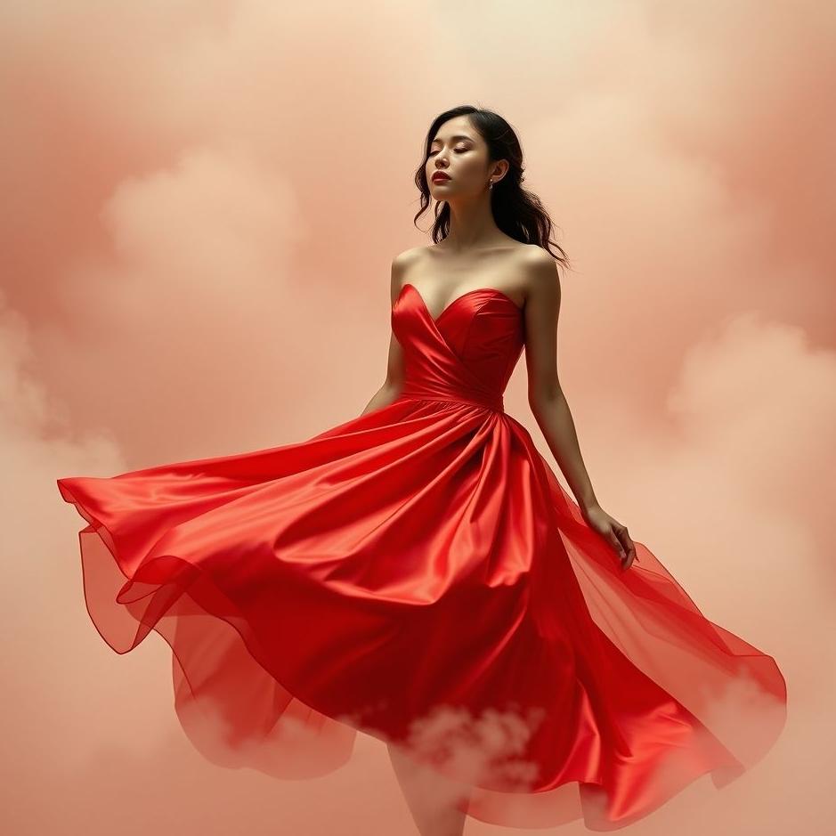 Dream : Wearing a red satin dress in a dream