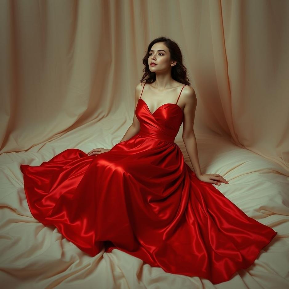 Dream : Wearing a red satin nightgown in a dream