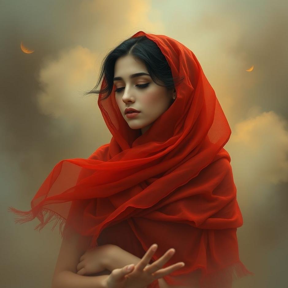 Dream : Wearing a red shawl in a dream