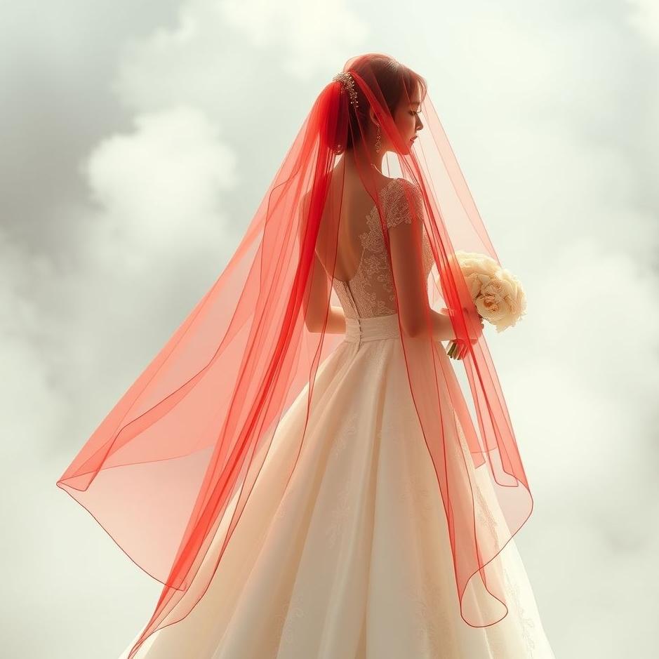 Dream : Wearing a red veil wedding dress in a dream
