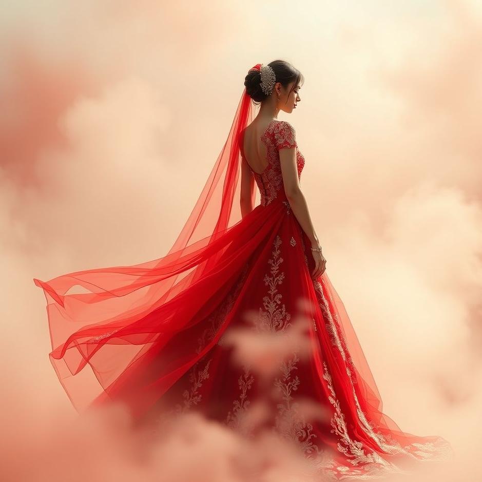 Dream : Wearing a red wedding dress in a dream