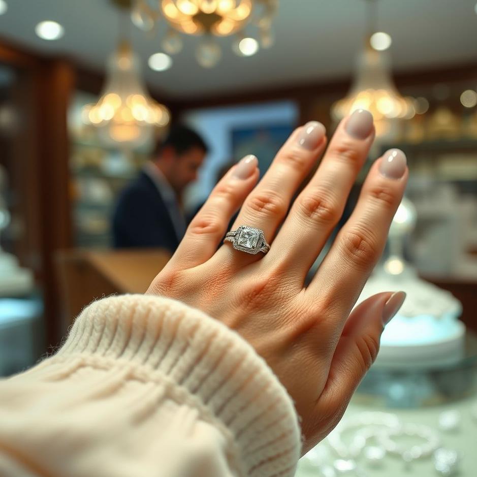 Dream : Wearing a ring at a jeweler in a dream