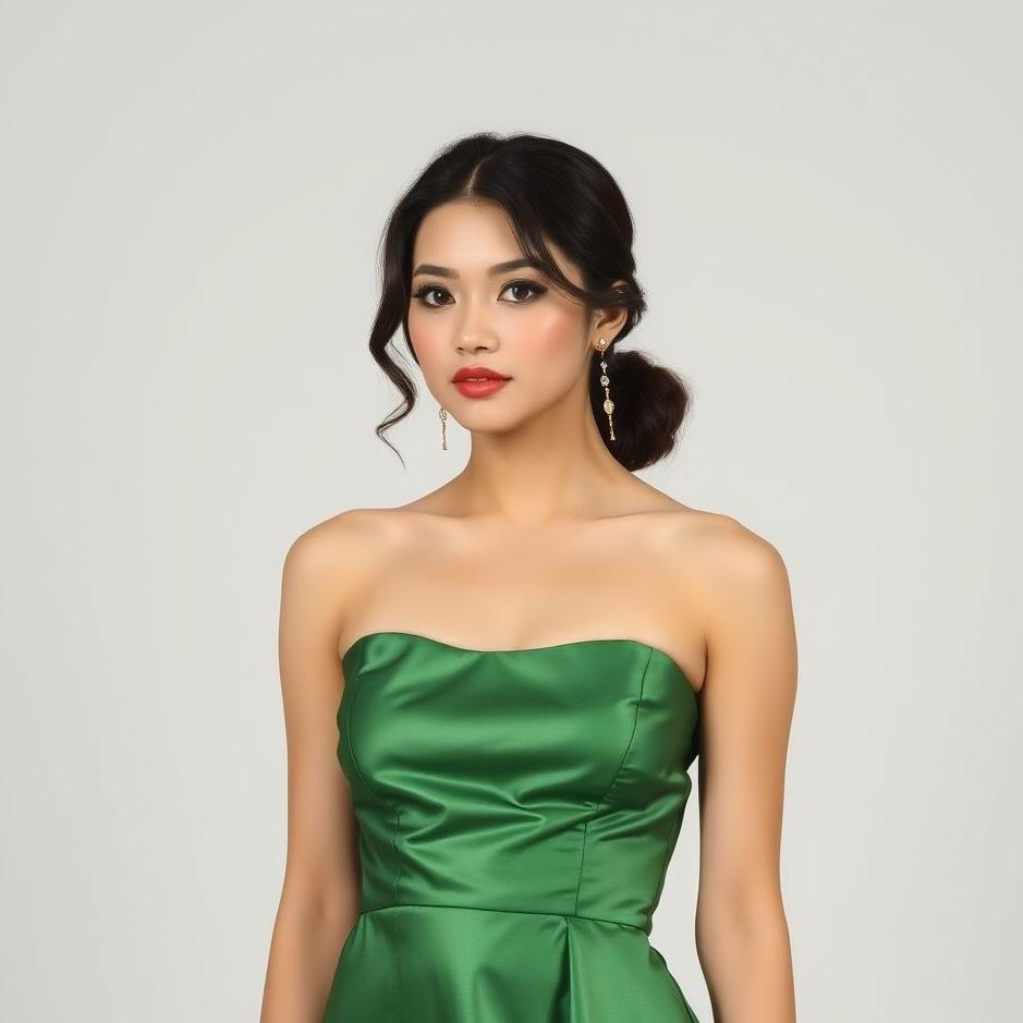Dream : Wearing a satin green dress