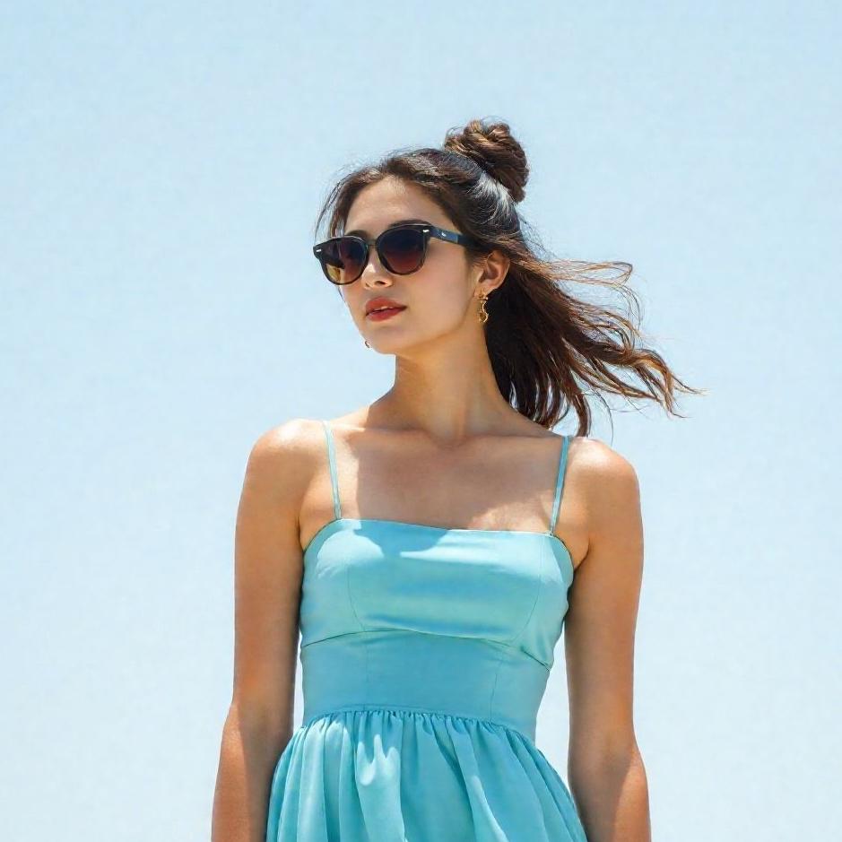Dream : Wearing a sky blue dress