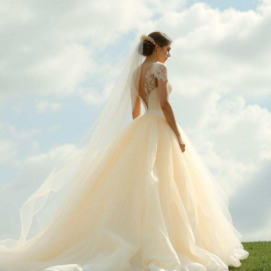 Dream : Wearing a two-colored wedding dress in a dream