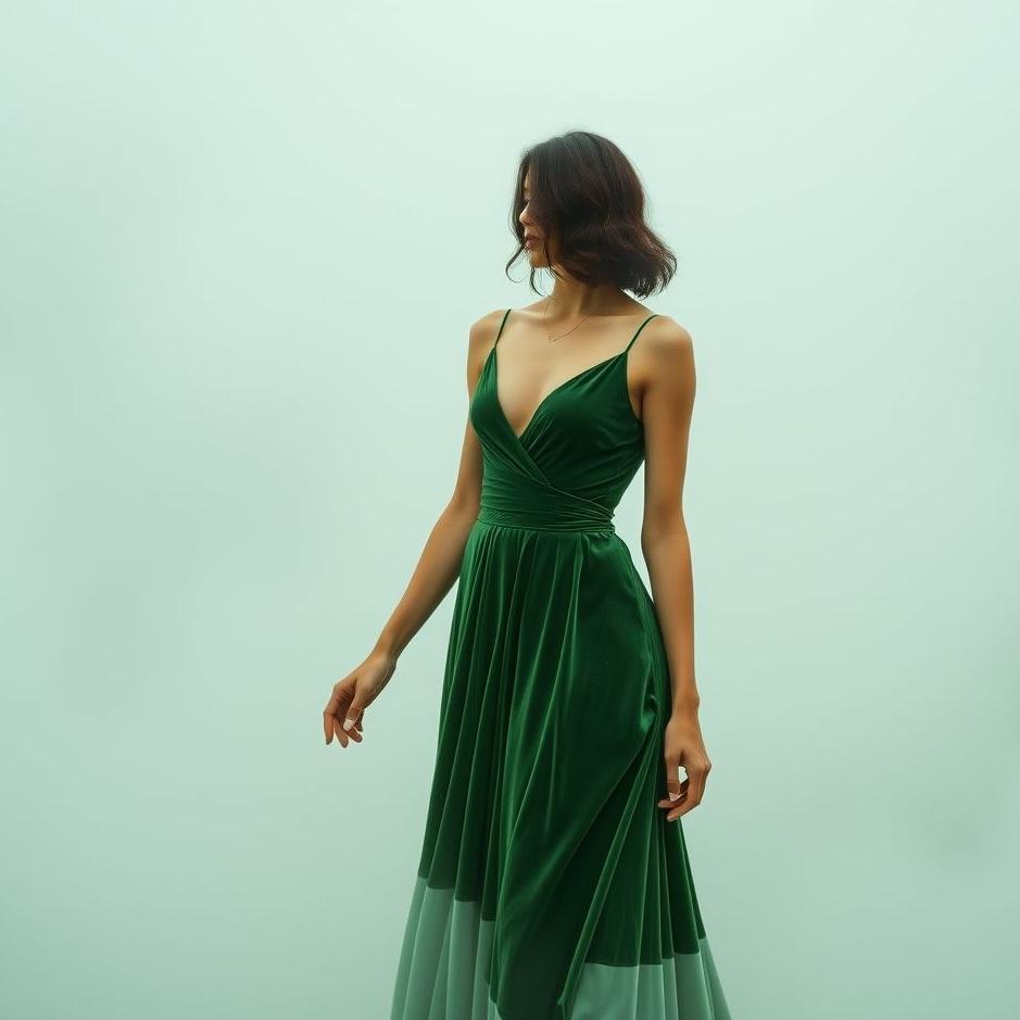 Dream : Wearing a velvet green dress in a dream