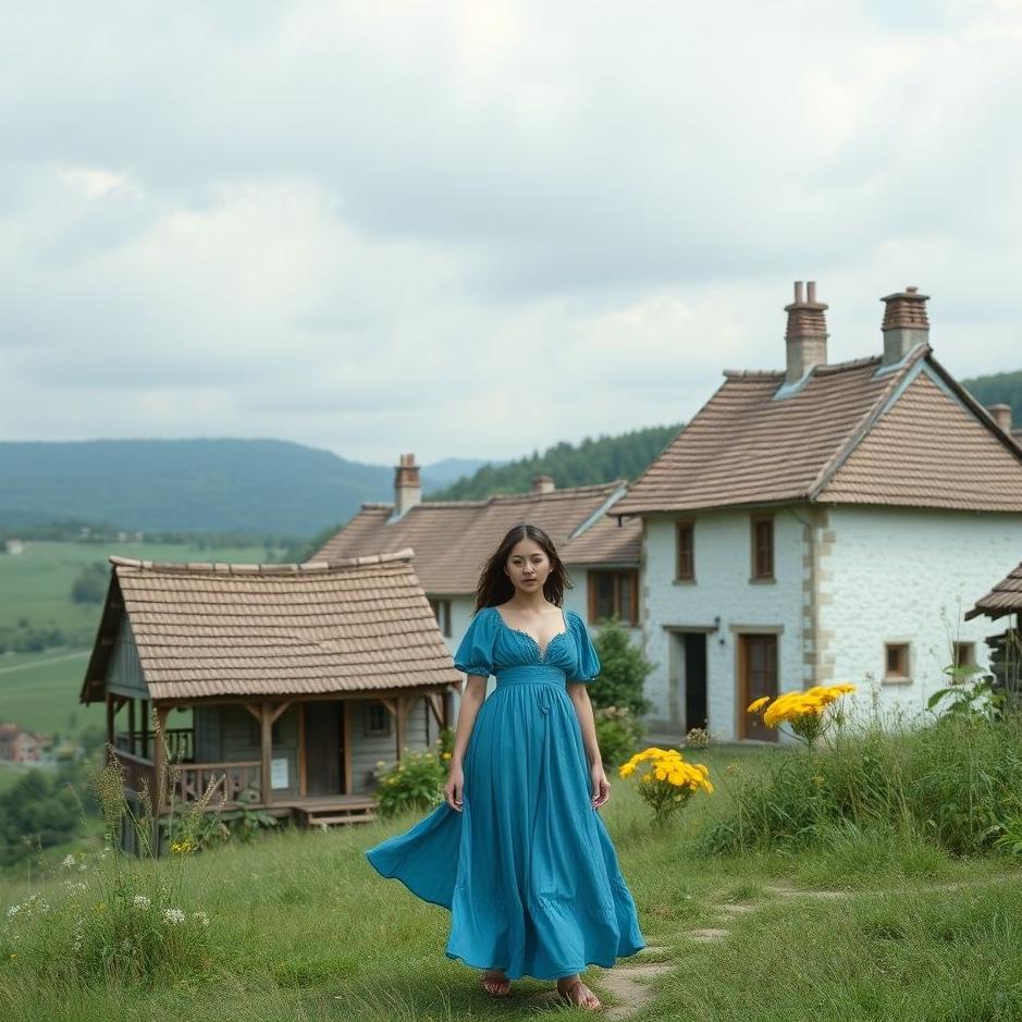 Dream : Wearing a village blue dress in a dream