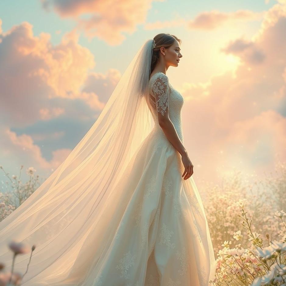 Dream : Wearing a wedding dress and a veil in a dream
