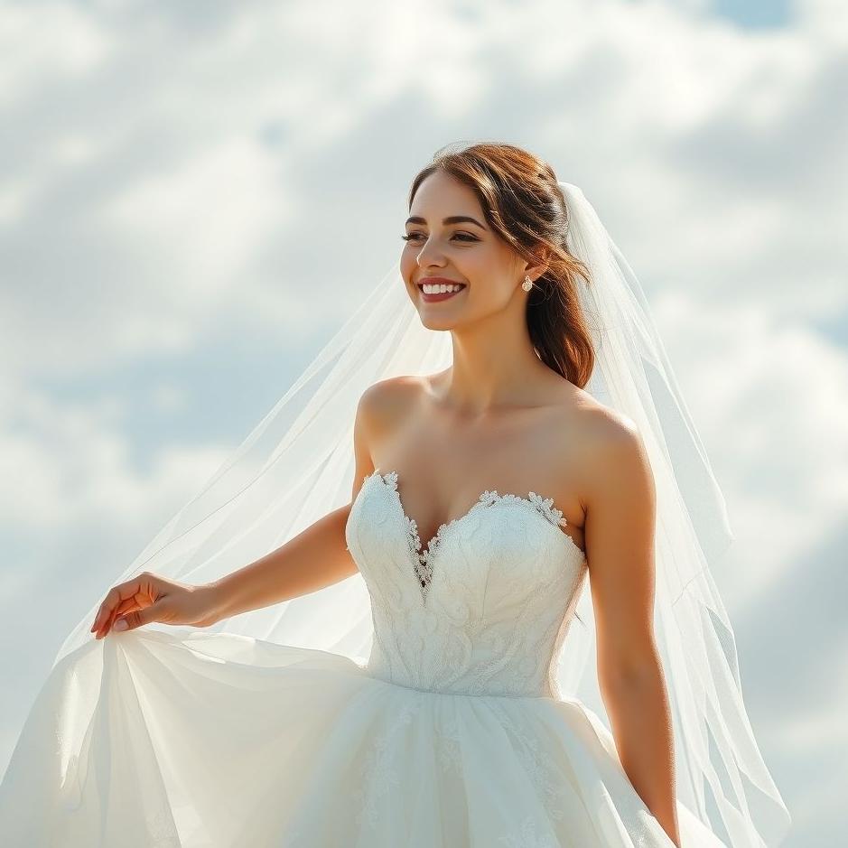 Dream : Wearing a wedding dress and being happy in a dream
