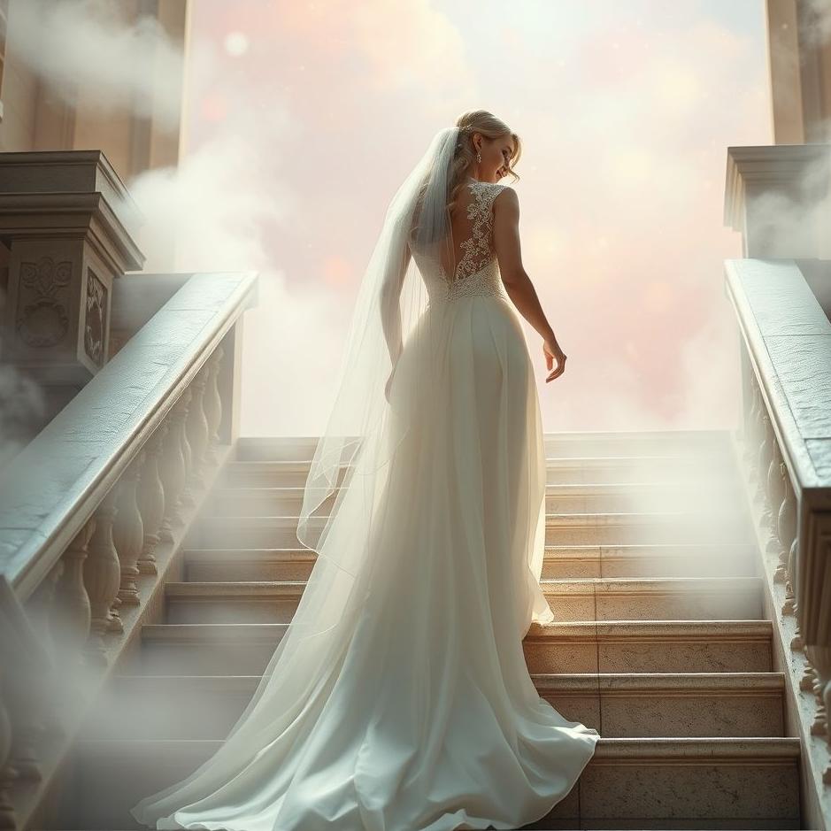 Dream Dictionary : Wearing a wedding dress and climbing stairs in a dream