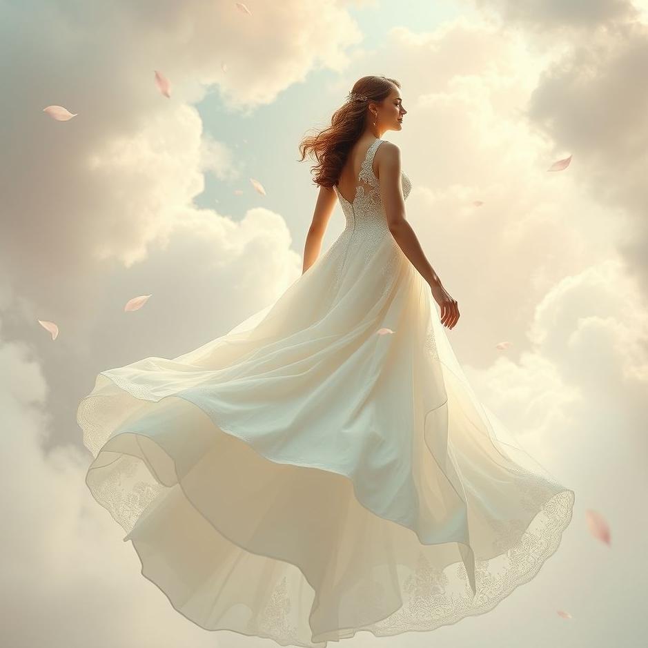 Dream : Wearing a wedding dress and falling in a dream