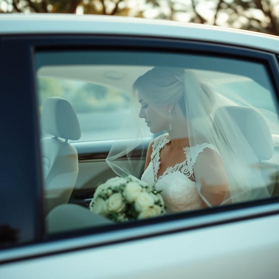 Dream : Wearing a wedding dress and getting into a car in a dream