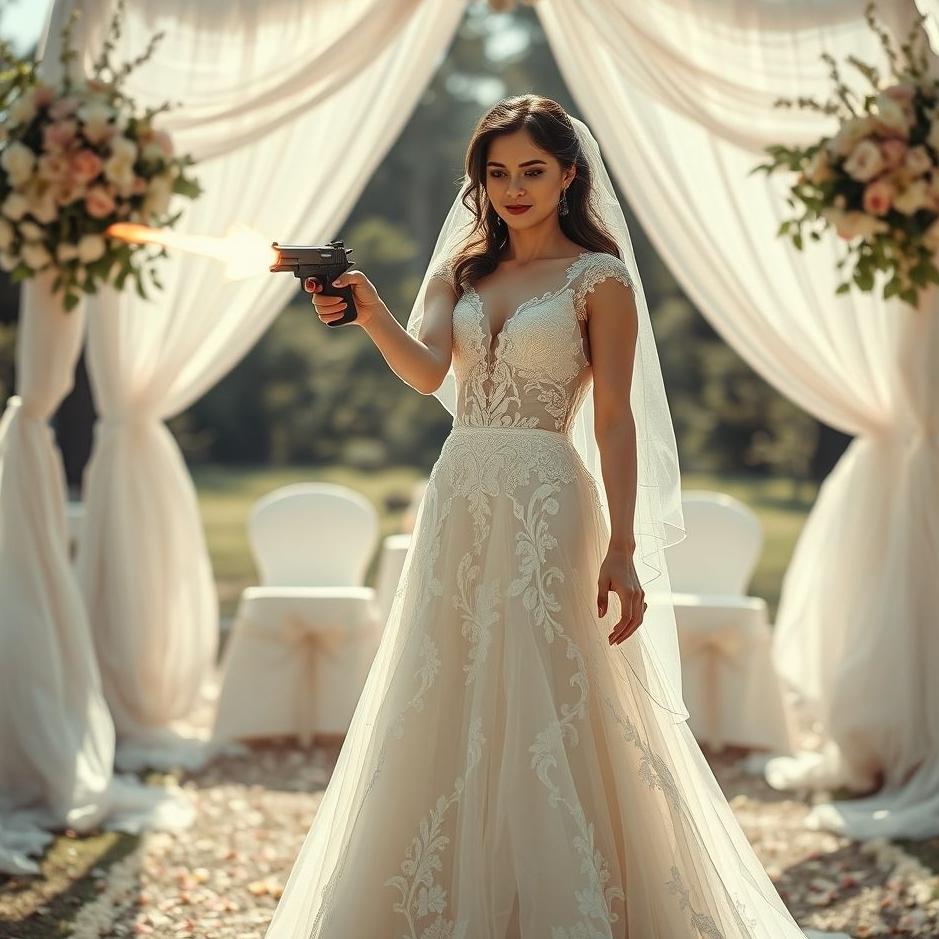 Dream : Wearing a wedding dress and getting shot