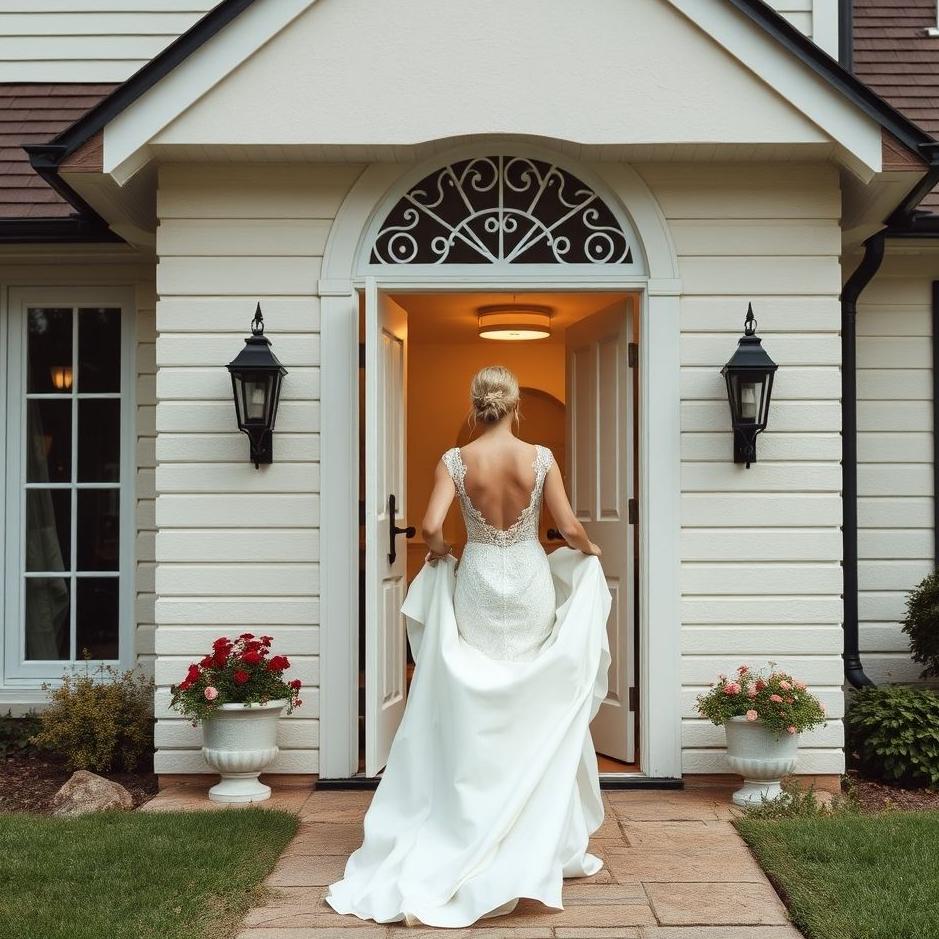 Dream : Wearing a wedding dress and leaving the house