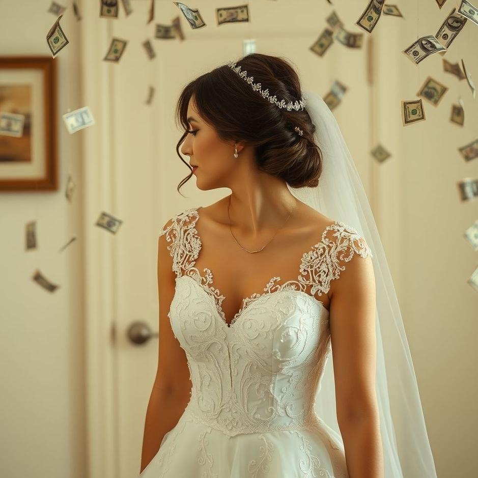 Dream : Wearing a wedding dress and seeing money hanging around