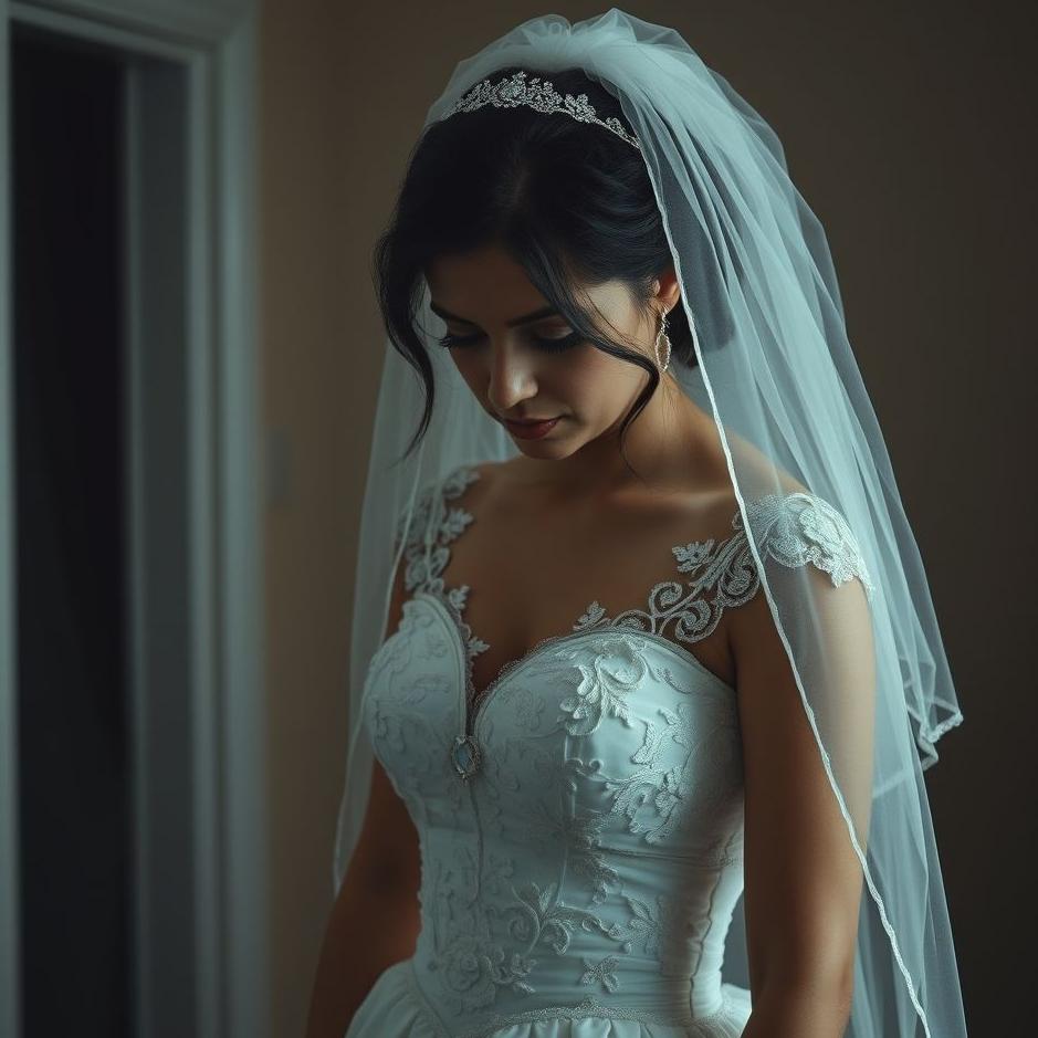 Dream : Wearing a wedding dress but being unhappy