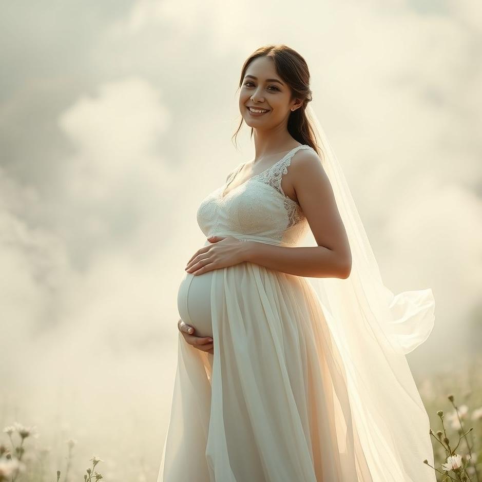Dream : Wearing a wedding dress while pregnant in a dream