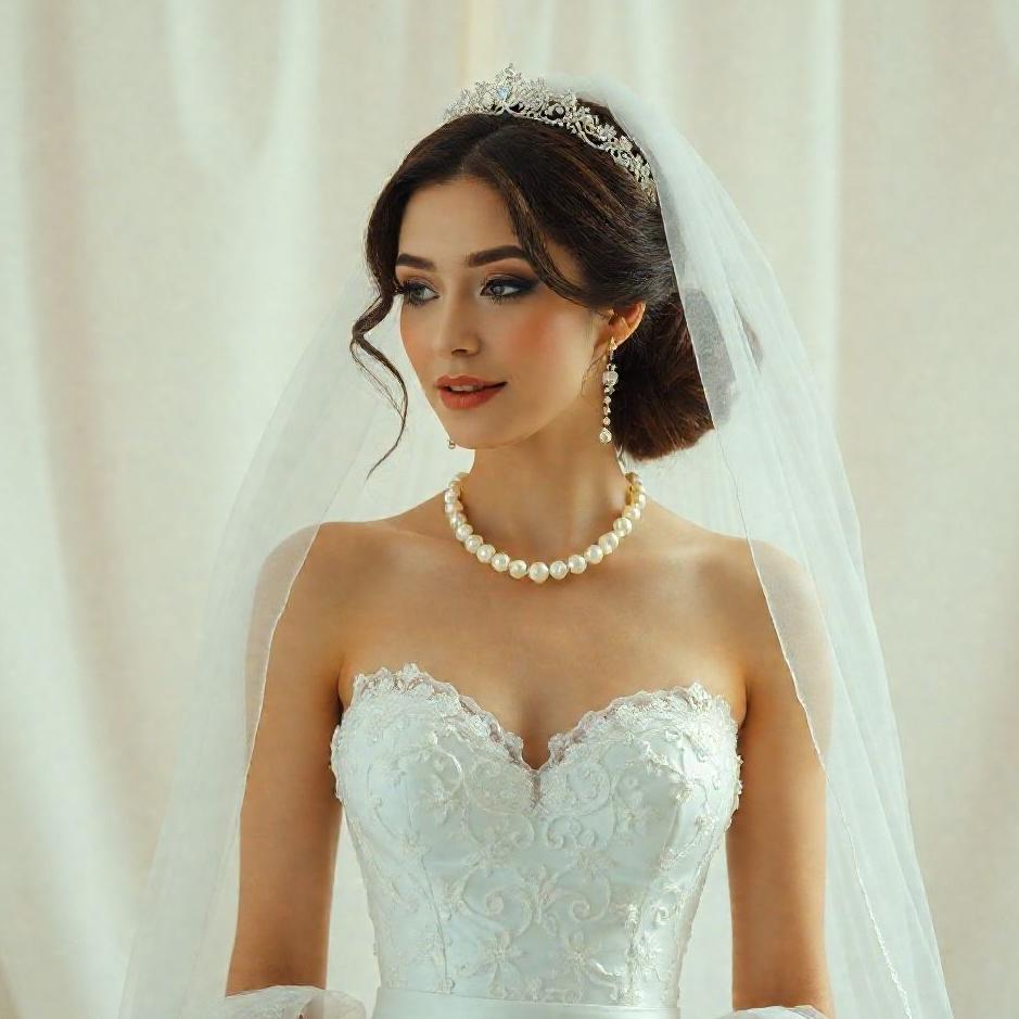 Dream : Wearing a wedding dress with pearls in a dream