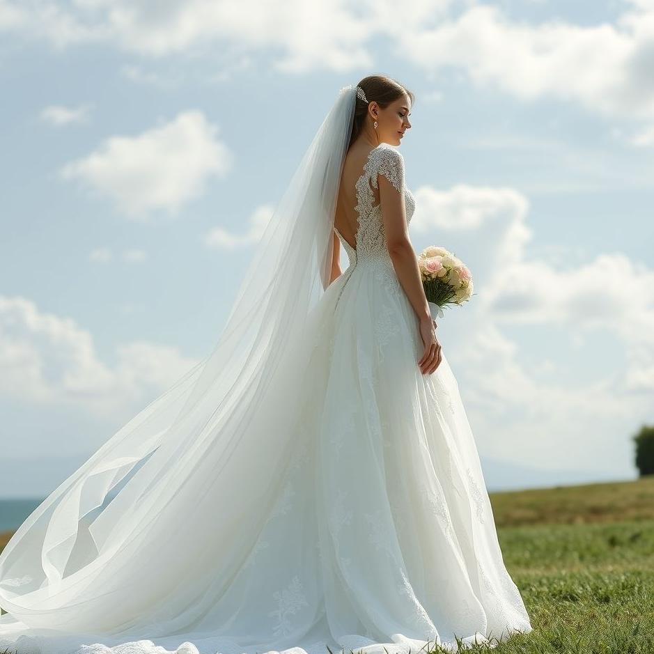 Dream : Wearing a wide wedding dress in a dream