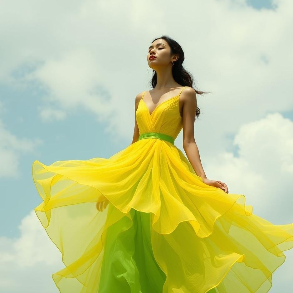Dream : Wearing a yellow and green dress in a dream