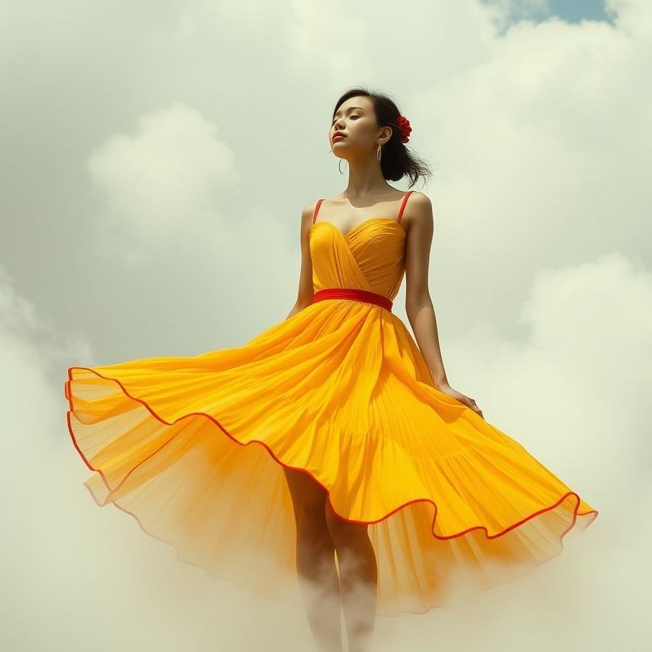 Dream : Wearing a yellow and red dress in a dream