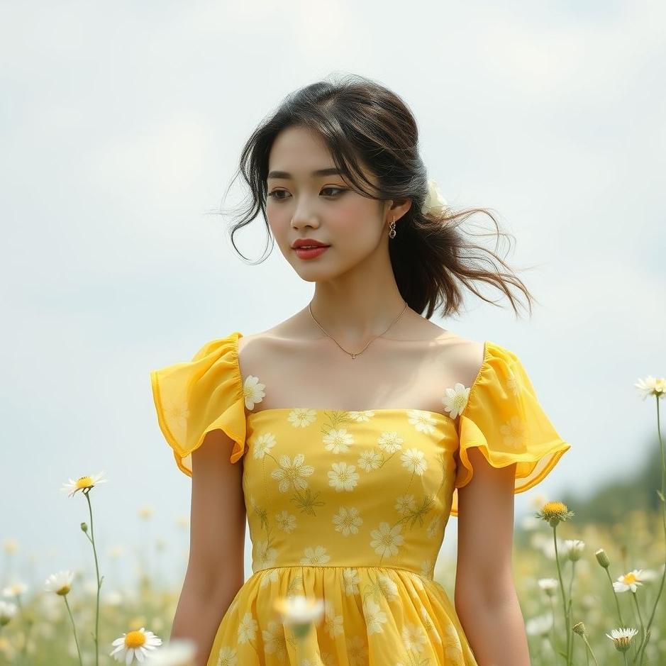 Dream : Wearing a yellow flowered dress in a dream