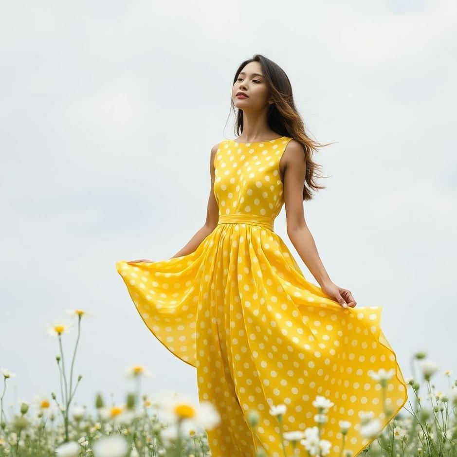 Dream : Wearing a yellow polka dot dress in a dream