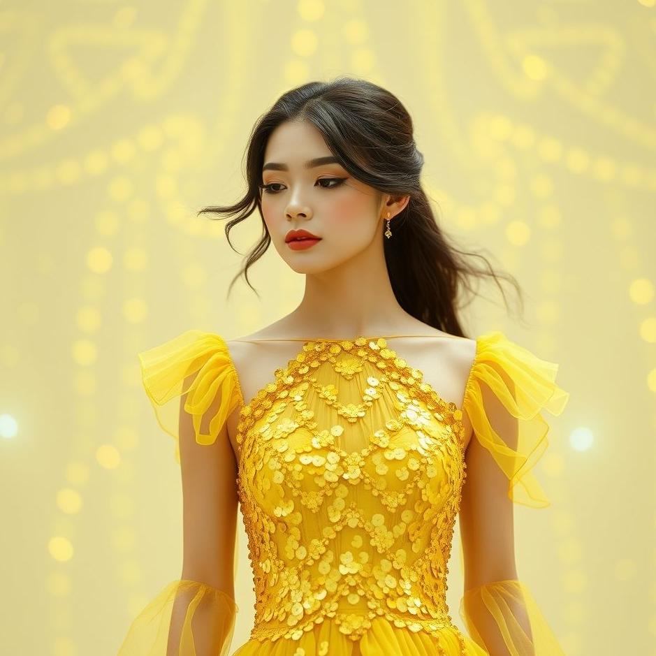 Dream : Wearing a yellow sequined dress in a dream