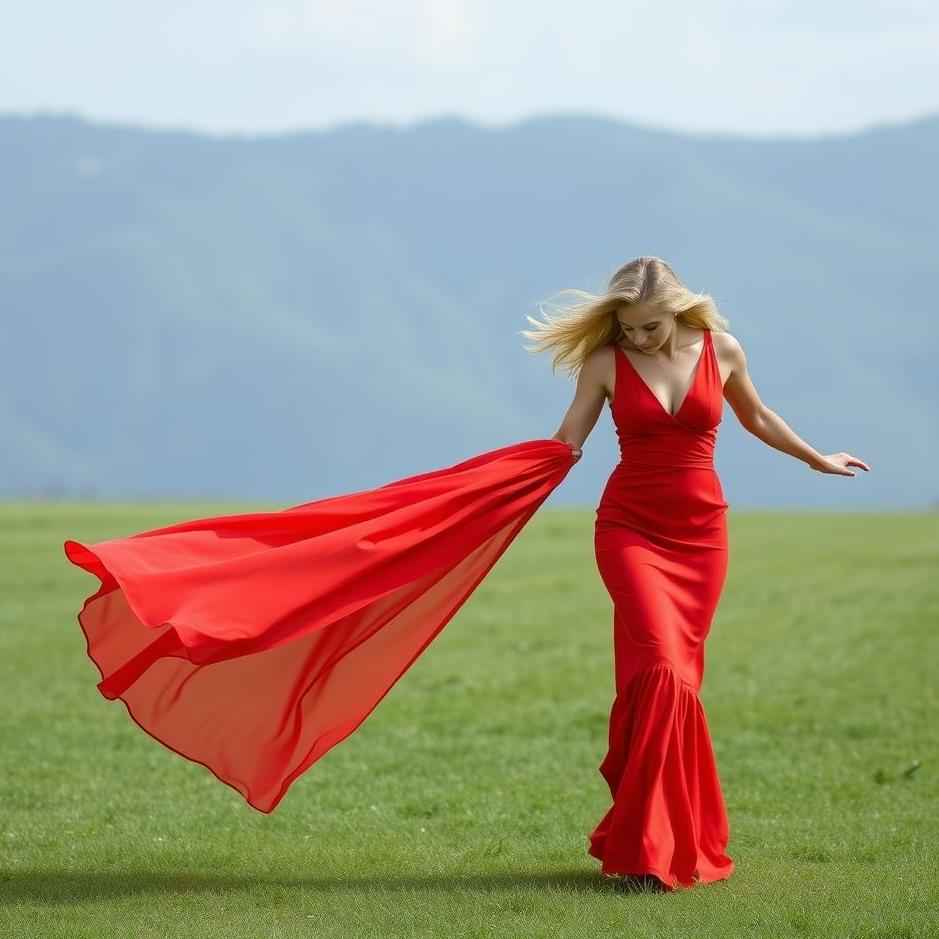 Dream : Wearing and taking off a red dress