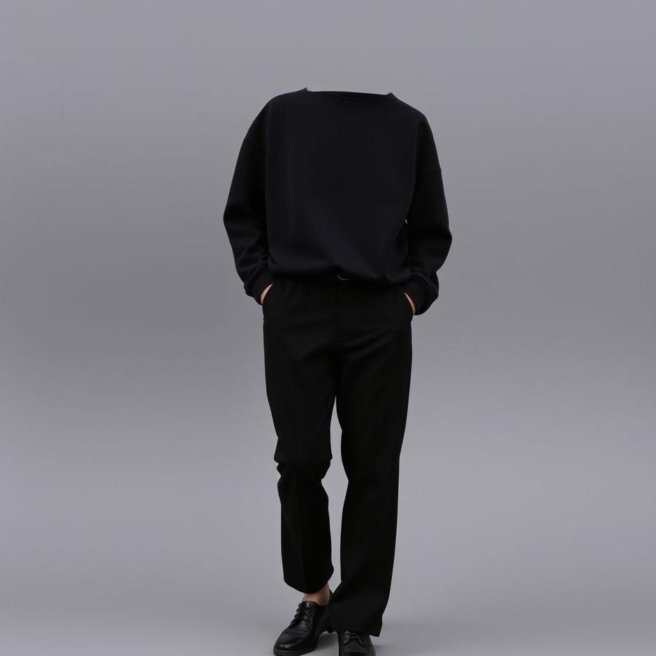 Dream : Wearing black fabric trousers