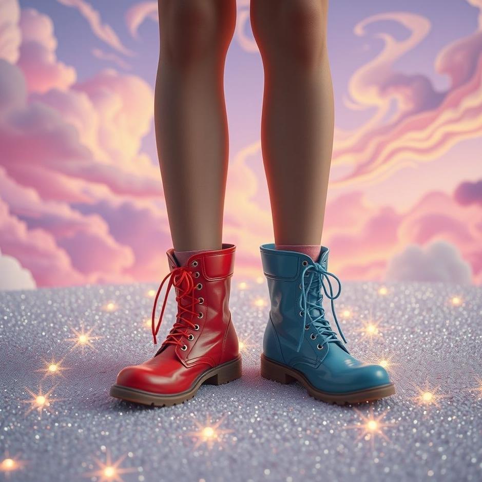 Dream : Wearing boots of different colors in a dream