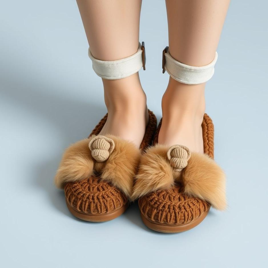 Dream : Wearing brown slippers