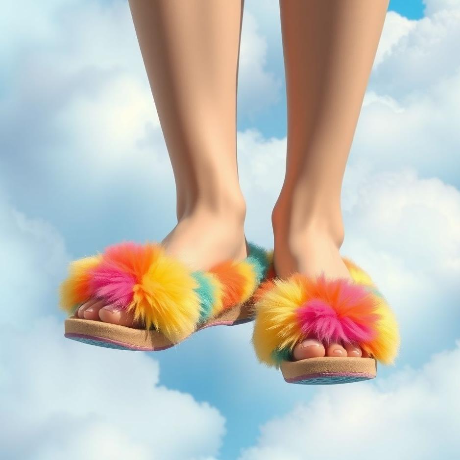 Dream : Wearing colorful slippers in a dream