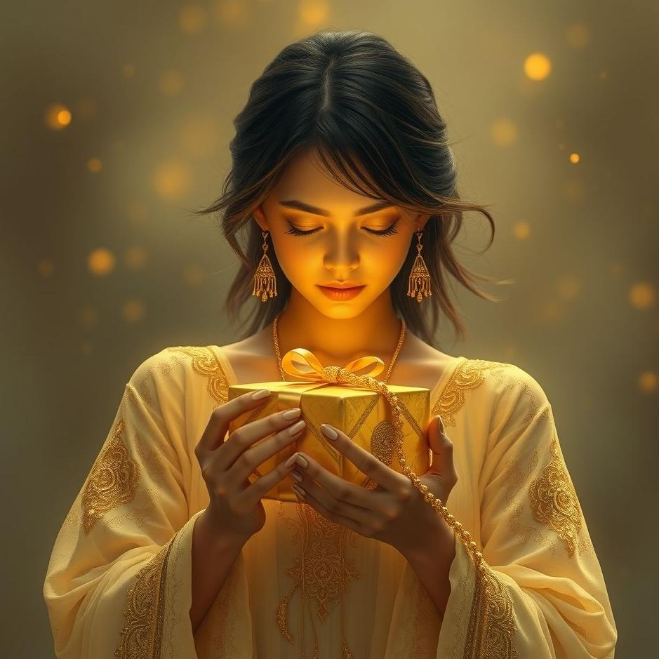 Dream : Wearing gold as a gift in a dream