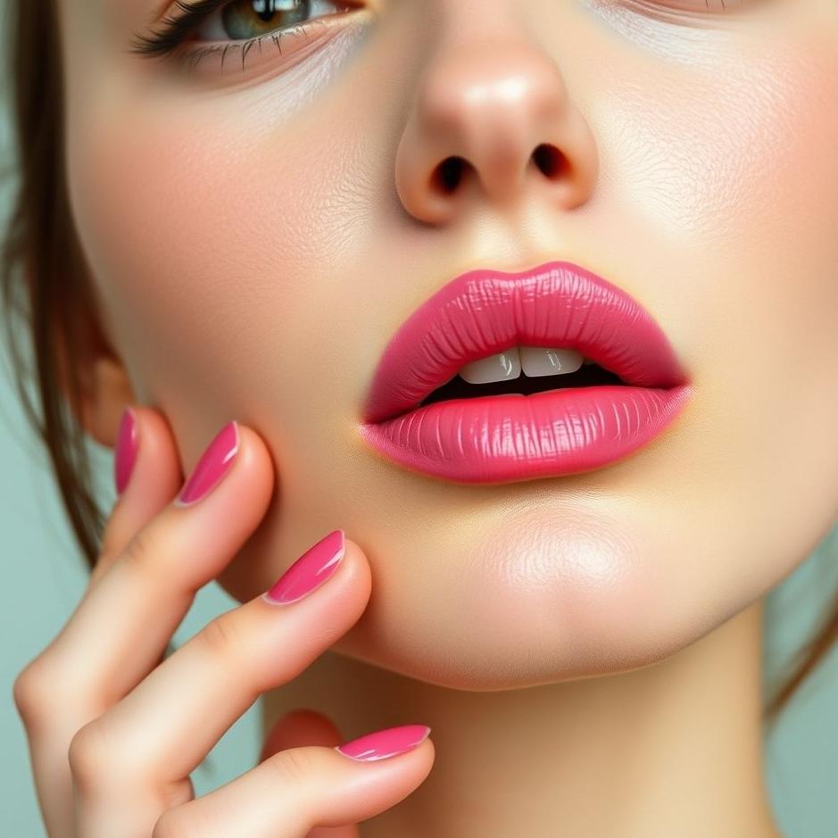 Dream : Wearing pink lipstick