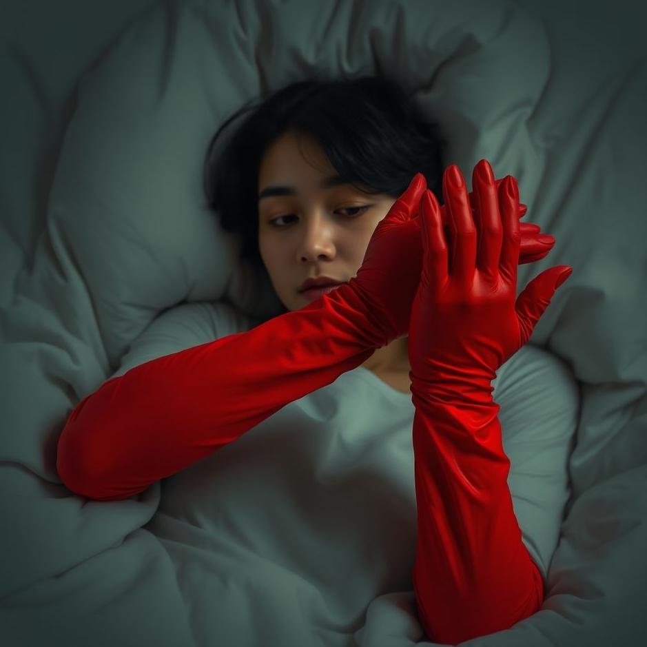Dream : Wearing red gloves in a dream
