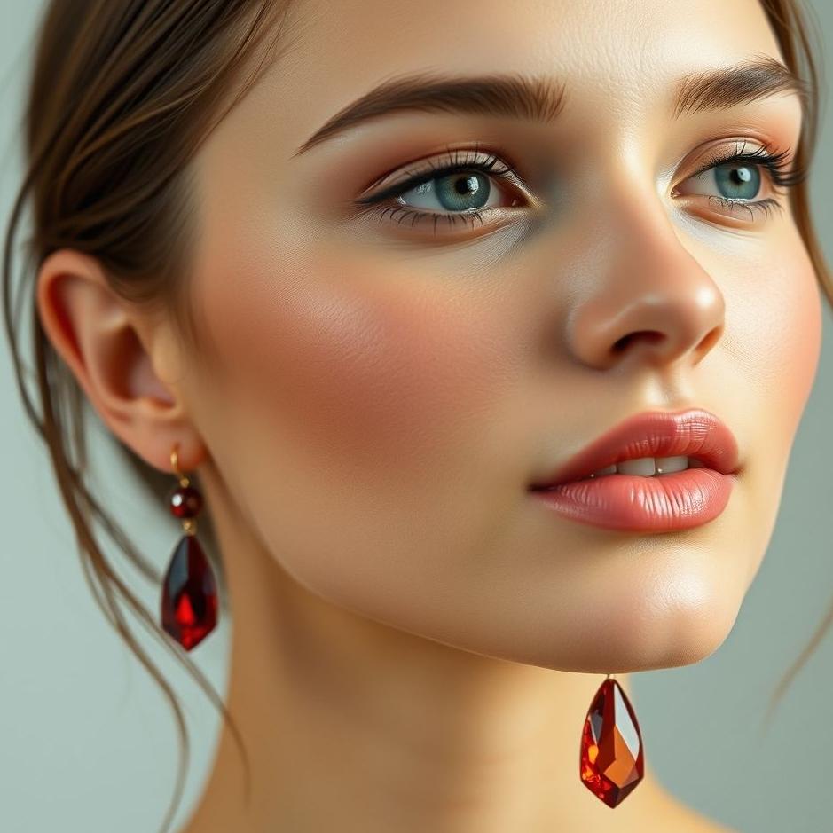 Dream : Wearing red stone earrings