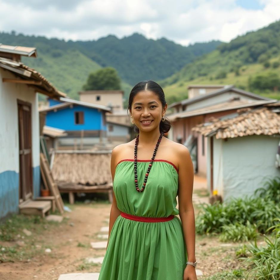 Dream : Wearing village color dress