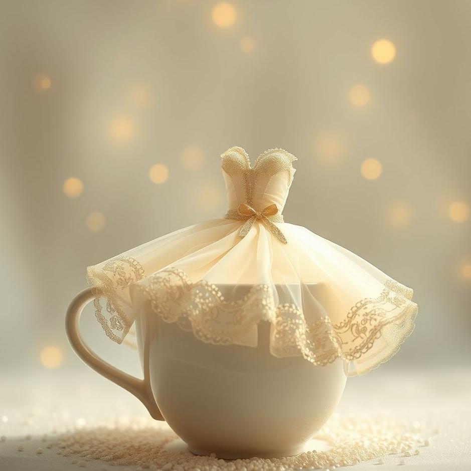 Dream : Wedding dress in a coffee cup in a dream