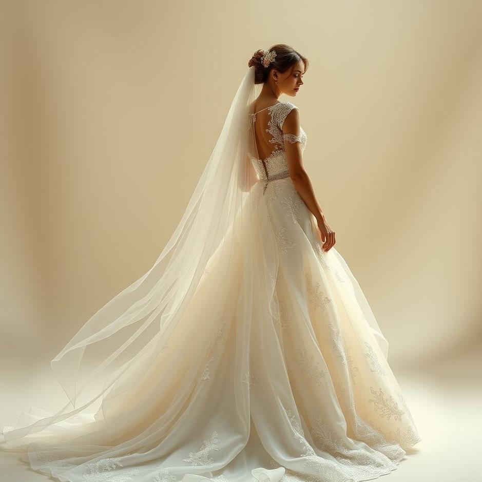 Dream : Wedding dress with a tail in a dream